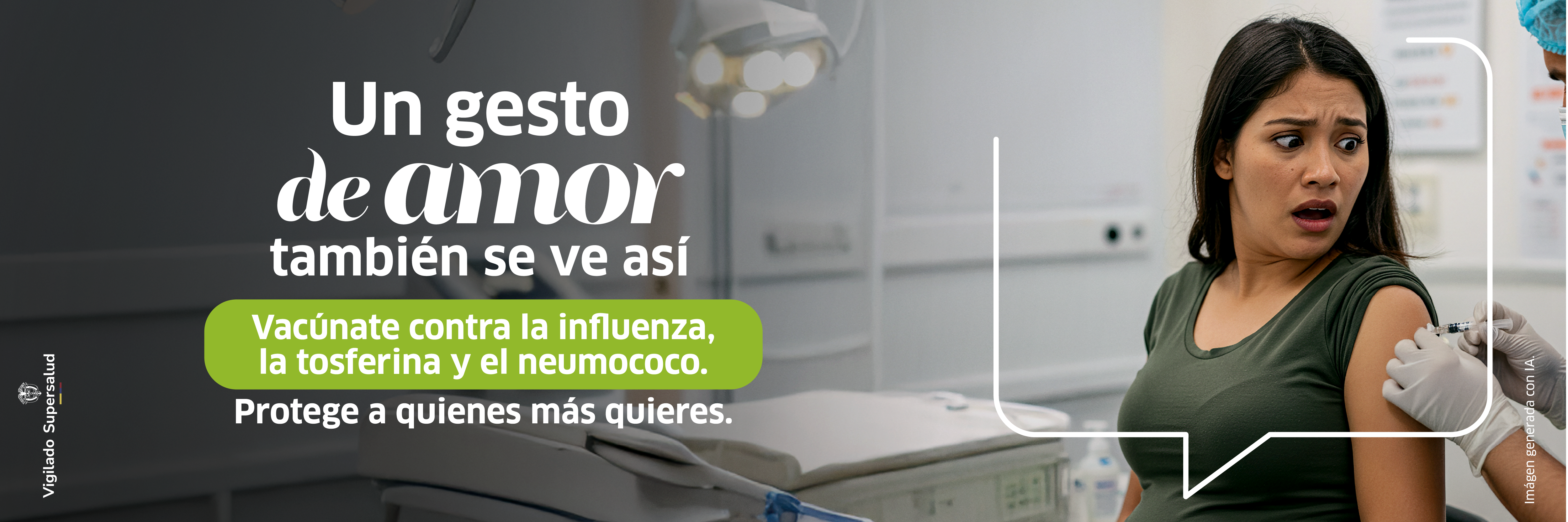 Vacunate contra la influenza, la tosferina y el neumococo