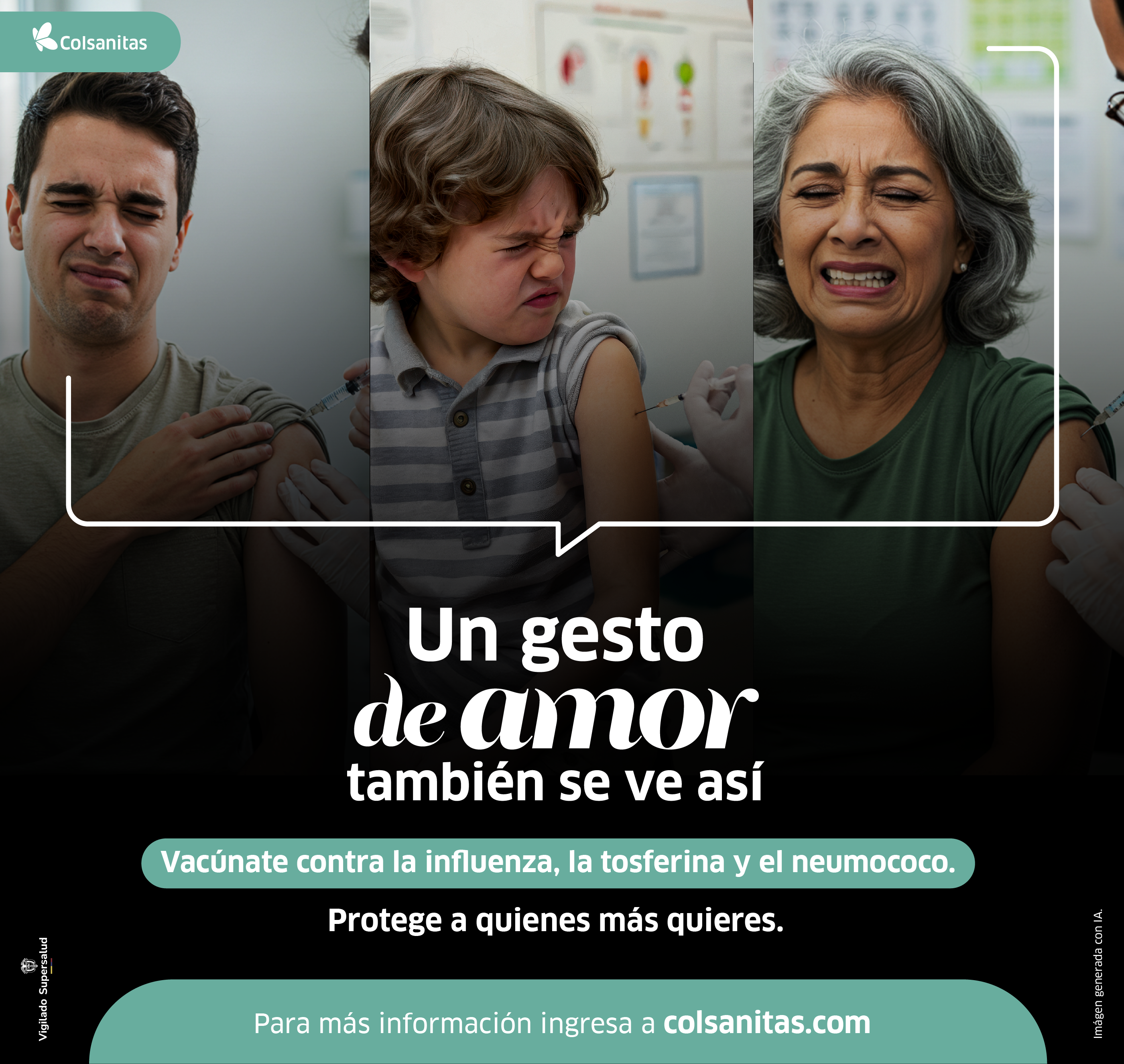 Vacunate contra la influenza, la tosferina y el neumococo